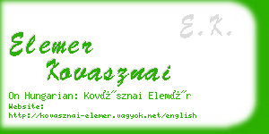 elemer kovasznai business card